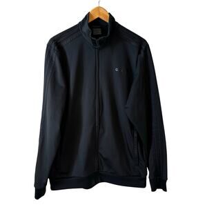 Adidas Men’s Tracksuit Jacket Essential 3 Stripe Black on Black Size Large